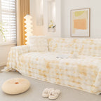 Thick Faux Fur Couch Cover Fluffy Fuzzy Warm Washable Furniture Protector for Kids Pets