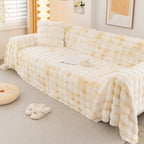 Thick Faux Fur Couch Cover Fluffy Fuzzy Warm Washable Furniture Protector for Kids Pets