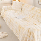Thick Faux Fur Couch Cover Fluffy Fuzzy Warm Washable Furniture Protector for Kids Pets
