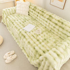 Thick Faux Fur Couch Cover Fluffy Fuzzy Warm Washable Furniture Protector for Kids Pets