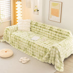 Thick Faux Fur Couch Cover Fluffy Fuzzy Warm Washable Furniture Protector for Kids Pets