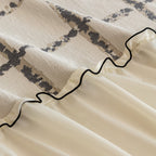 Grid Sofa Cover with Ruffle Skirt – Soft, Decorative, Full-Cover Couch Protector