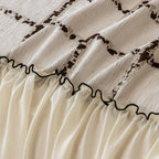 Grid Sofa Cover with Ruffle Skirt – Soft, Decorative, Full-Cover Couch Protector