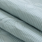 Floral Cotton Quilted Sofa Cover, Non-Slip Couch Protector with Scalloped Edges