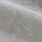 Floral Cotton Quilted Sofa Cover, Non-Slip Couch Protector with Scalloped Edges