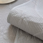 Floral Cotton Quilted Sofa Cover, Non-Slip Couch Protector with Scalloped Edges