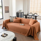 Herringbone Textured Sofa Throw Blanket, Durable Pet Friendly Modern Couch Slipcover