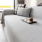 Herringbone Textured Sofa Throw Blanket, Durable Pet Friendly Modern Couch Slipcover