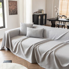 Herringbone Textured Sofa Throw Blanket, Durable Pet Friendly Modern Couch Slipcover
