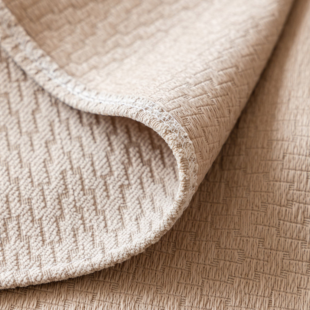 Herringbone Textured Sofa Throw Blanket, Durable Pet Friendly Modern Couch Slipcover