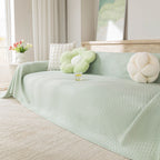 Cooling Ice Silk Sofa Throw Cover, Summer Diamond Textured Furniture Protector Blanket