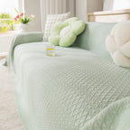 Cooling Ice Silk Sofa Throw Cover, Summer Diamond Textured Furniture Protector Blanket