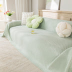 Cooling Ice Silk Sofa Throw Cover, Summer Diamond Textured Furniture Protector Blanket