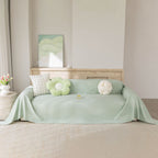 Cooling Ice Silk Sofa Throw Cover, Summer Diamond Textured Furniture Protector Blanket