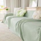 Cooling Ice Silk Sofa Throw Cover, Summer Diamond Textured Furniture Protector Blanket