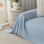 Cooling Ice Silk Sofa Throw Cover, Summer Diamond Textured Furniture Protector Blanket