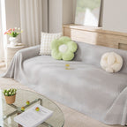 Cooling Ice Silk Sofa Throw Cover, Summer Diamond Textured Furniture Protector Blanket