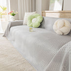 Cooling Ice Silk Sofa Throw Cover, Summer Diamond Textured Furniture Protector Blanket