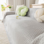 Cooling Ice Silk Sofa Throw Cover, Summer Diamond Textured Furniture Protector Blanket