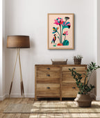Blake Mid Century Modern Lotus Framed Printed Glass by Rachel Lee of My Dream Wall