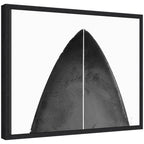 Sylvie Abstract Minimalist Coastal Black Surfboard Framed Canvas by Saint and Sailor Studios