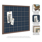 Framed Fabric Pinboard Navy Blue Plaid Wall Organization
