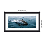 Framed Art Dolphin Skipping along in the Ocean Panel by Michael Schauer