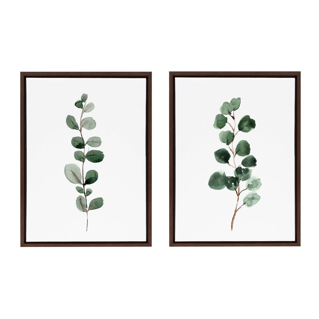 Sylvie Eucalyptus Framed Canvas Set by Maja Mitrovic