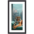 Framed Art Graceful Tiger in New York Panel by Michael Schauer