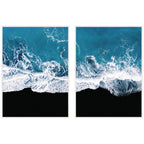 Sylvie Minimalist Ocean Waves on Beach Framed Canvas Art Set by Michael Schauer