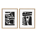 Sylvie Geometric Framed Canvas Set by Statement Goods