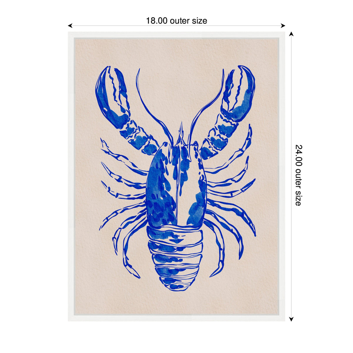 Sylvie Lobster Framed Canvas by Nikita Jariwala