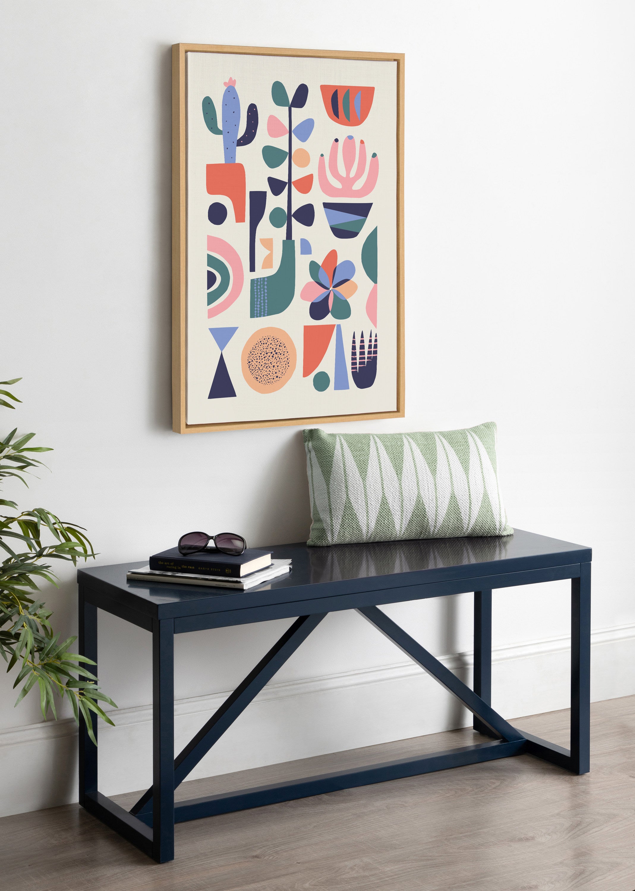 Sylvie Mid Century Succulents Framed Canvas by Rachel Lee of My Dream Wall