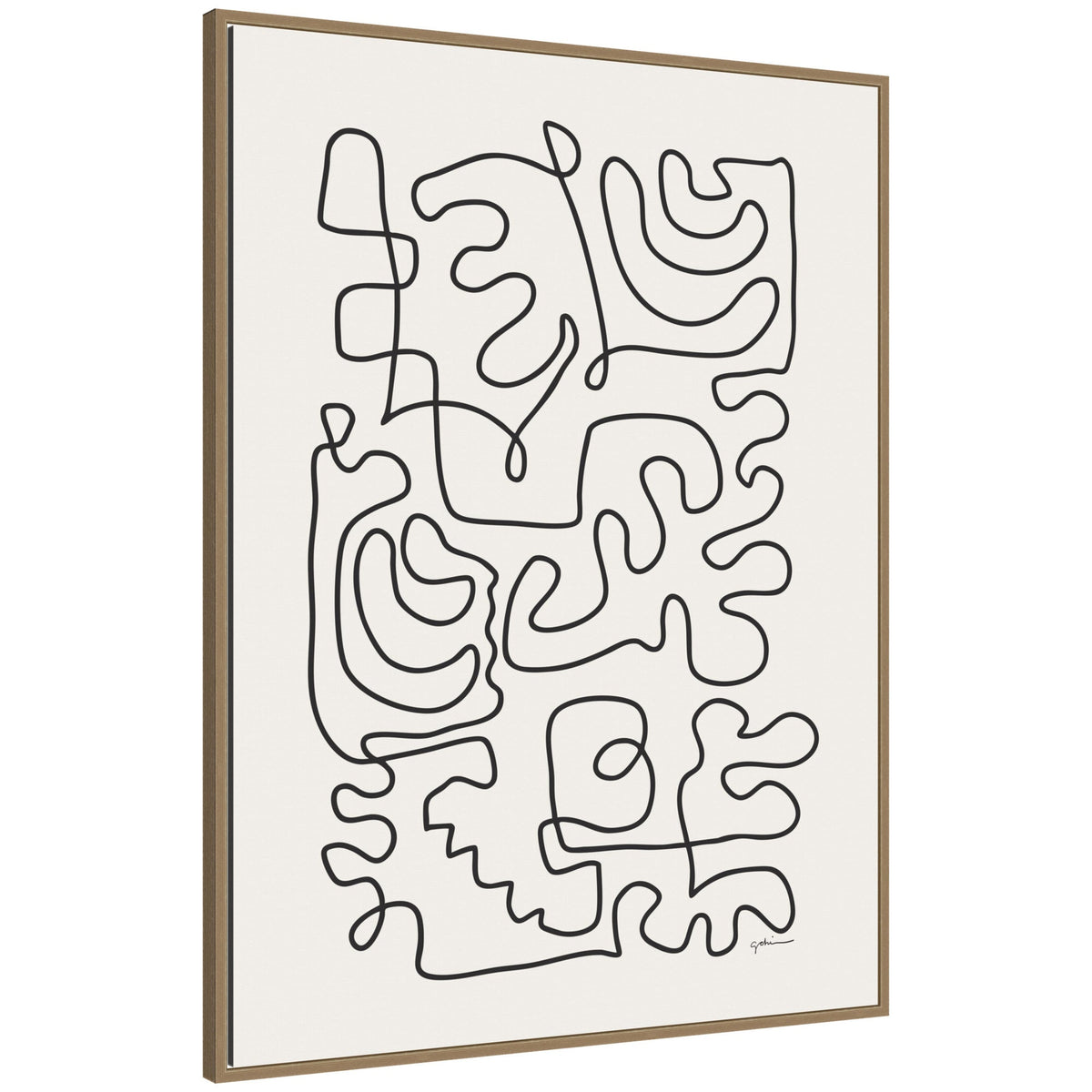 Connected Lines by Gabrielly Guedes Framed Canvas Wall Art Print