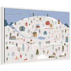 Sylvie Framed Canvas A Winter Village by Vicky Yorke