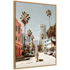 Sylvie California Tiger Roaming through Palm Springs Framed Canvas by Michael Schauer