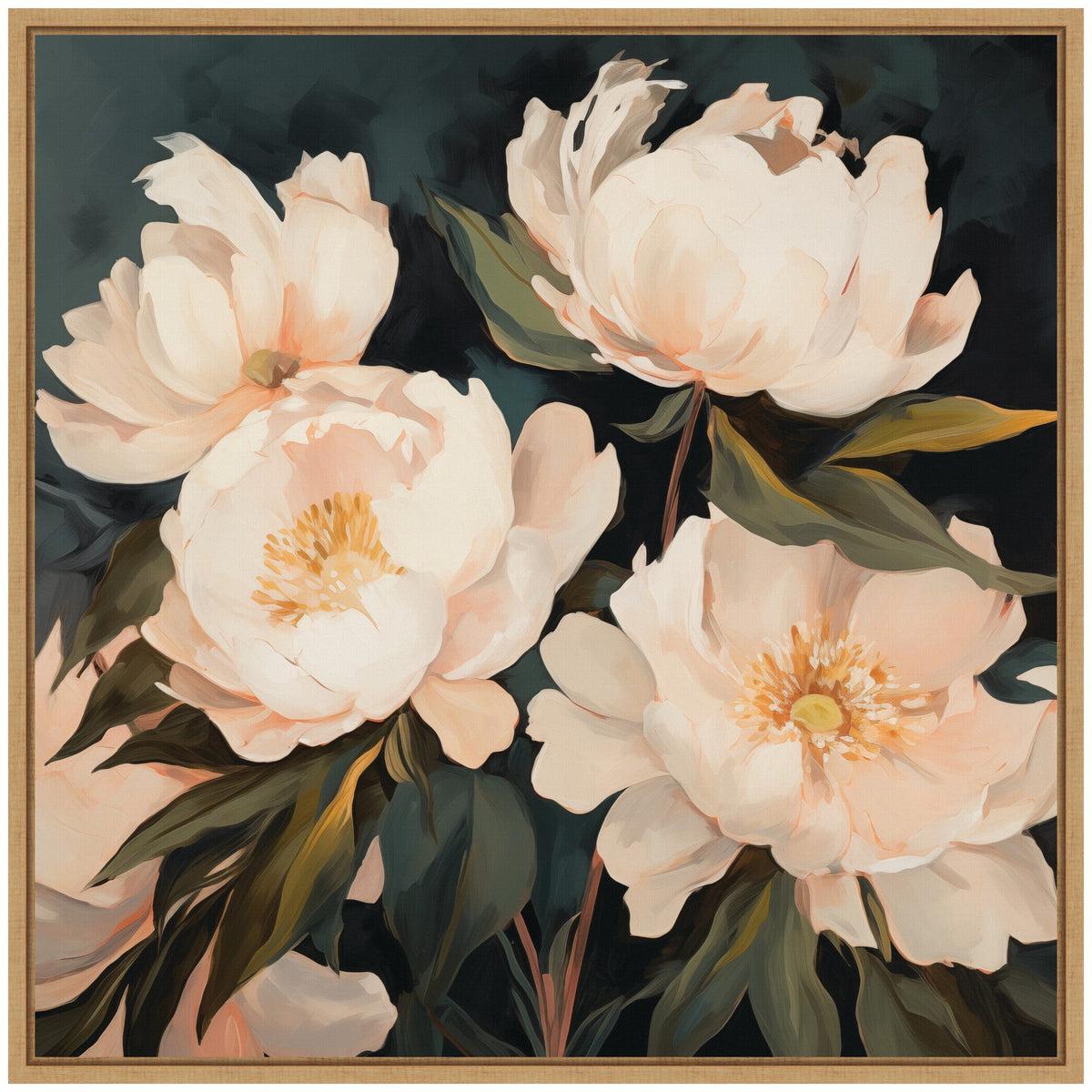 Sylvie Beautiful Painterly Floral Bouquets 2 Framed Canvas by The Creative Bunch Studio