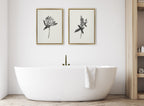 Sylvie Vintage Botanical 1 and 2 Framed Canvas by Teju Reval of SnazzyHues