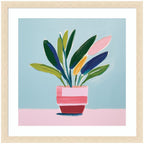 Framed Art Playful Potted Plant Still Life by The Creative Bunch Studio