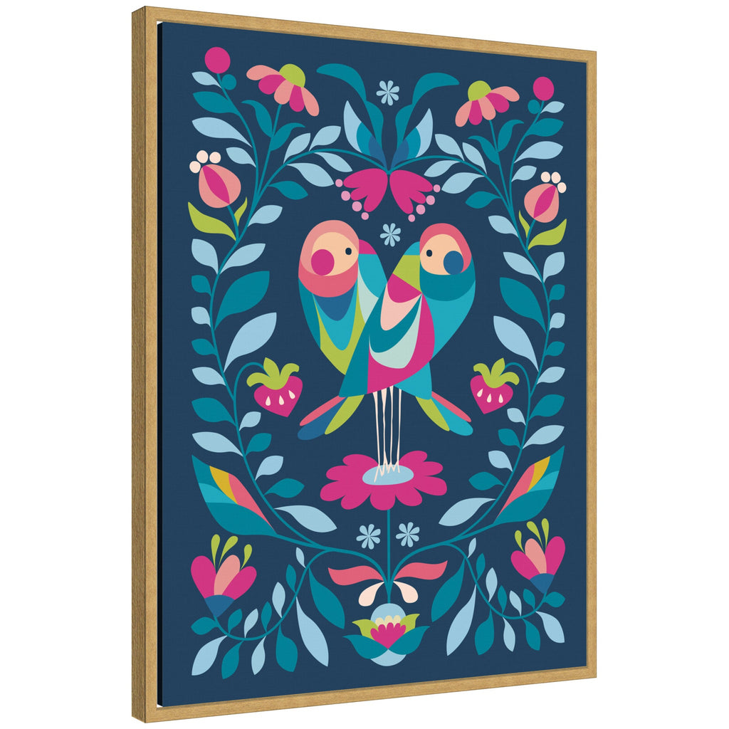 Sylvie Love Birds Framed Canvas by Rachel Lee