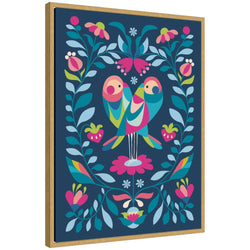Sylvie Love Birds Framed Canvas by Rachel Lee
