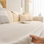 Herringbone Sofa Protector Cover, Non-Slip Couch Cover for Seat, Back & Arms