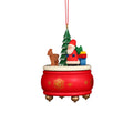 10-0924 - Christian Ulbricht Ornament - Red Music Box With Santa - 3H x 2.5W x 2.5D