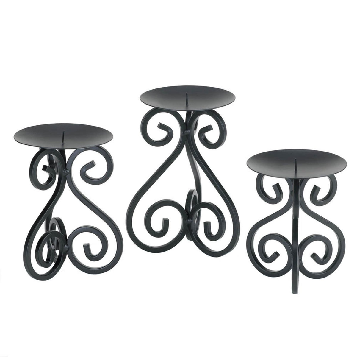 Scrollwork Candle Stand Trio