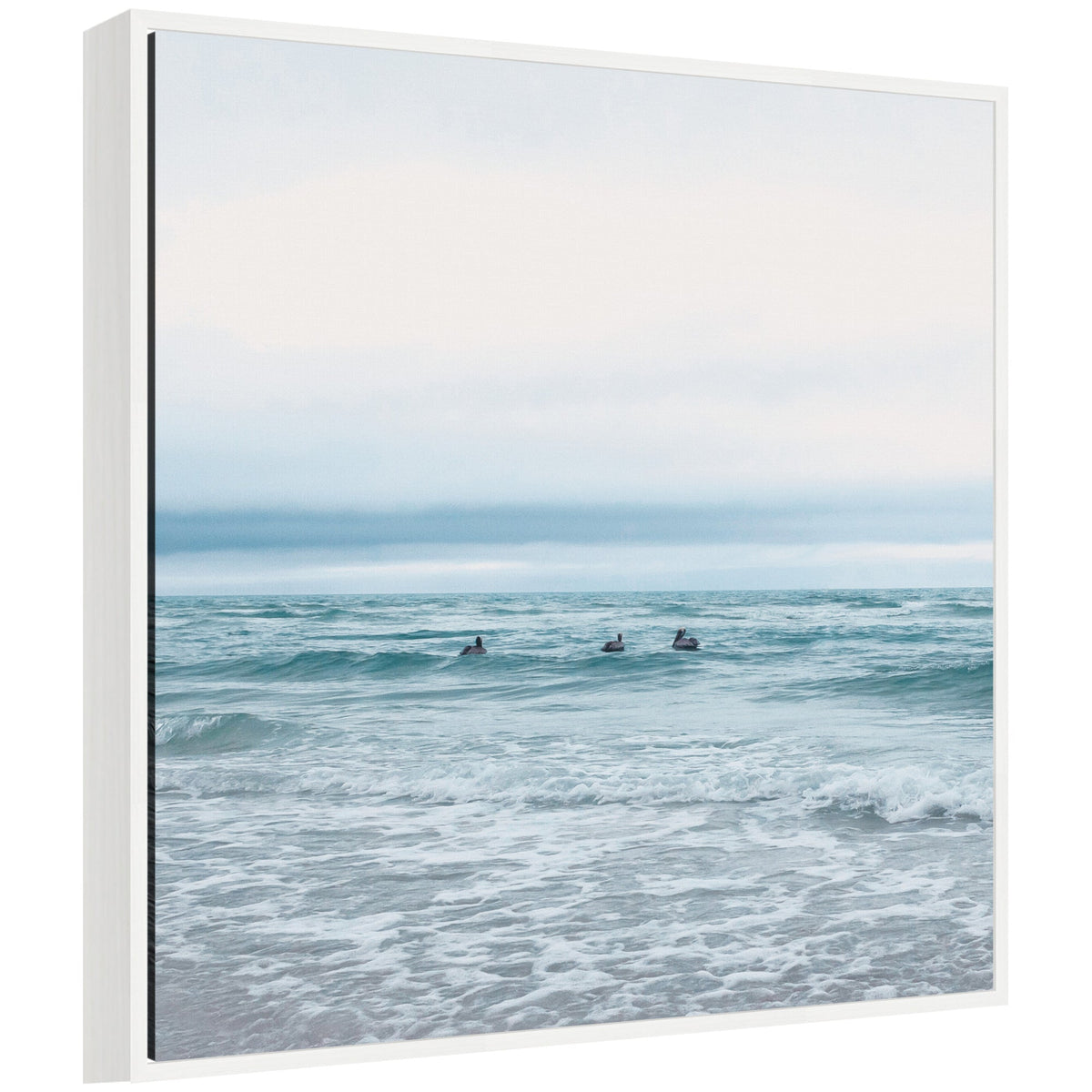 Sylvie Ocean Swim 1 Square Framed Canvas by Stephanie Klatt