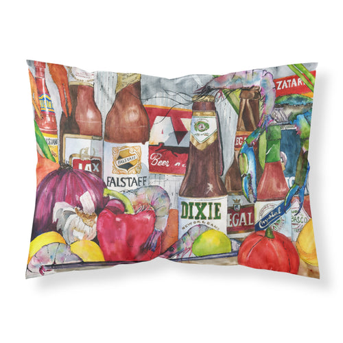 'Caroline'S Treasures 1017Pillowcase New Orleans Beers And Spices Moisture Wicking Fabric Standard Pillowcase, Large, Multicolo