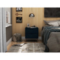 Manhattan Comfort Rockefeller 2.0 MidCentury Modern 2Drawer Nightstand in Midnight Blue