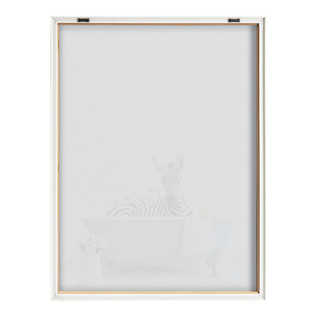 Blake Zebra Cottage Bathroom Framed Printed Glass by Amy Peterson Art Studio