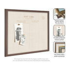 Framed Fabric Pinboard Linen Vintage Post Card Wall Organization