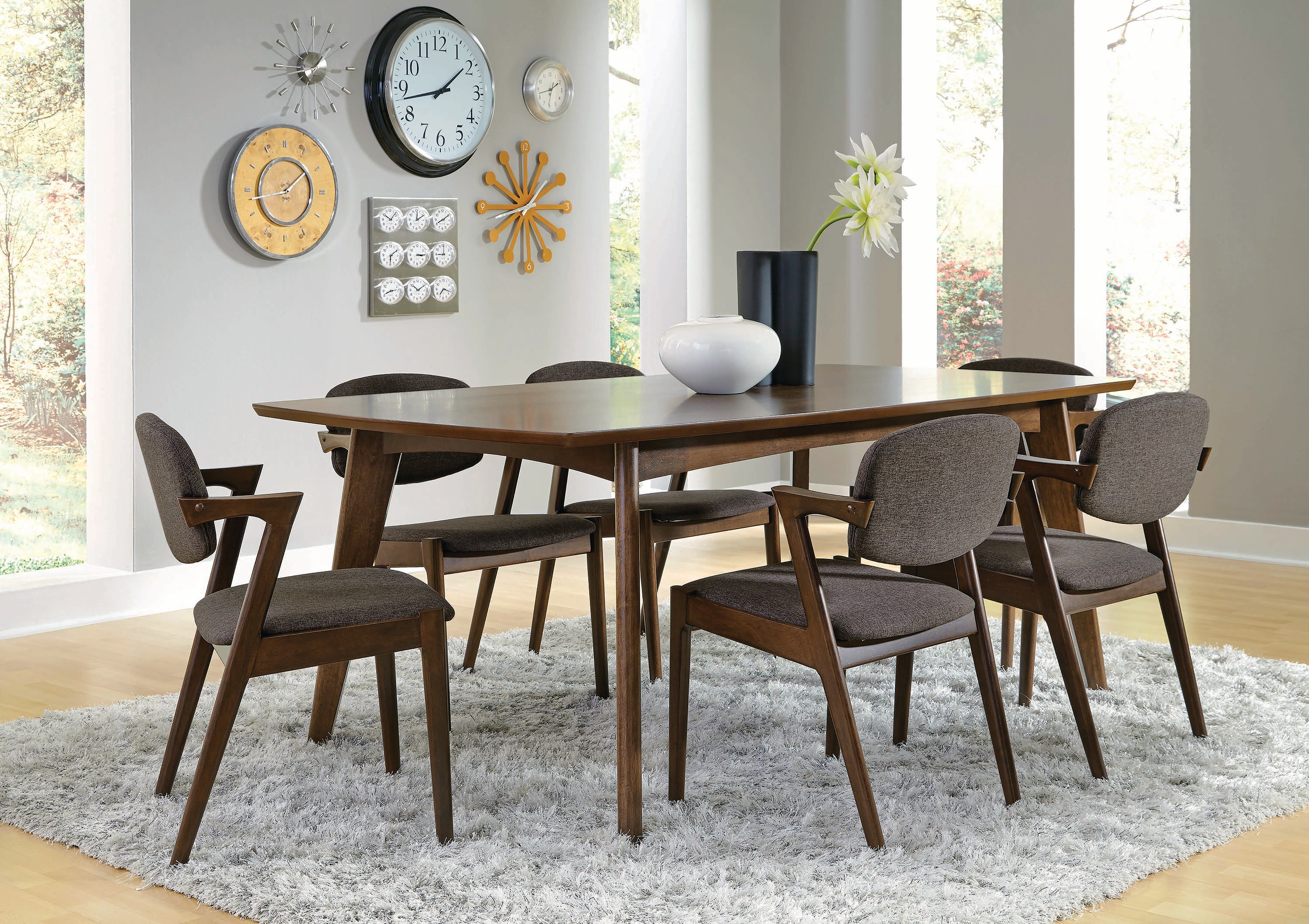 Coaster Malone Rectangular Dining Table, Dark Walnut